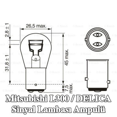 BOSCH Sinyal lambası ampulü P21/5W, 12V — Mitsubishi L300 / Delica