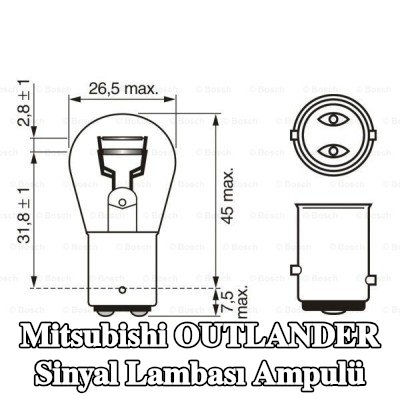 BOSCH Sinyal lambası ampulü P21/5W, 12V — Mitsubishi Outlander