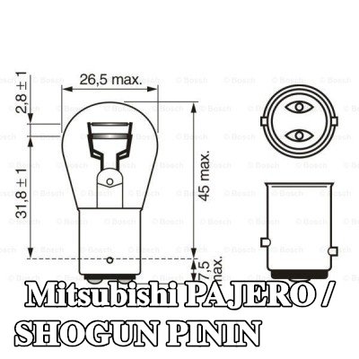 BOSCH لمبة مؤشر P21/5W, 12V — Mitsubishi Pajero / Shogun Pinin
