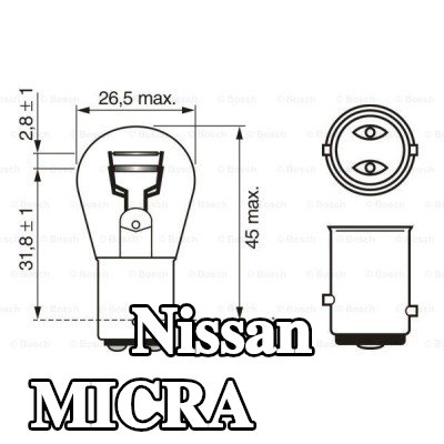 BOSCH لمبة مؤشر P21/5W, 12V — Nissan Micra