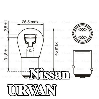 BOSCH لمبة مؤشر P21/5W, 12V — Nissan Urvan