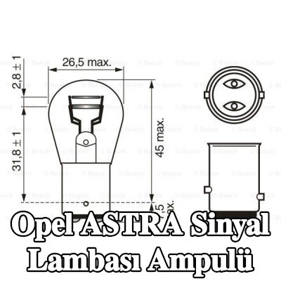 BOSCH Sinyal lambası ampulü P21/5W, 12V — 2000 Opel Astra