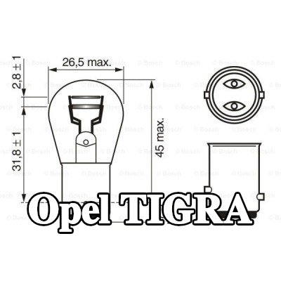 BOSCH لمبة مؤشر P21/5W, 12V — Opel Tigra