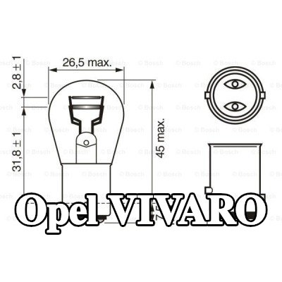 BOSCH لمبة مؤشر P21/5W, 12V — Opel Vivaro
