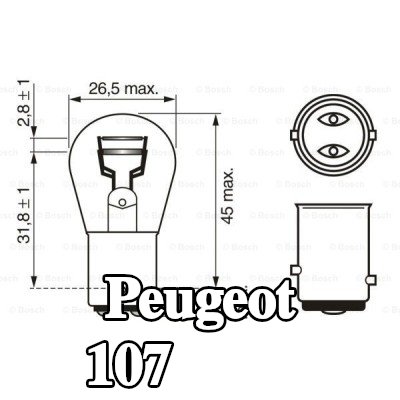 BOSCH لمبة مؤشر P21/5W, 12V — Peugeot 107