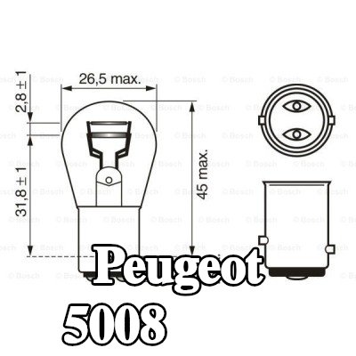 BOSCH لمبة مؤشر P21/5W, 12V — 2012 Peugeot 5008