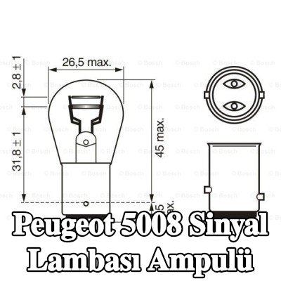 BOSCH Sinyal lambası ampulü P21/5W, 12V — 2011 Peugeot 5008