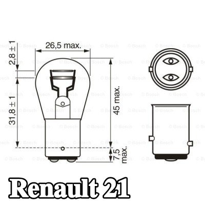 BOSCH لمبة مؤشر P21/5W, 12V — 1992 Renault 21