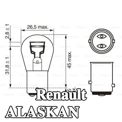 BOSCH لمبة مؤشر P21/5W, 12V — Renault Alaskan