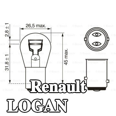 BOSCH لمبة مؤشر P21/5W, 12V — Renault Logan