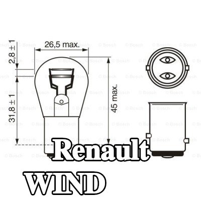 BOSCH لمبة مؤشر P21/5W, 12V — Renault Wind