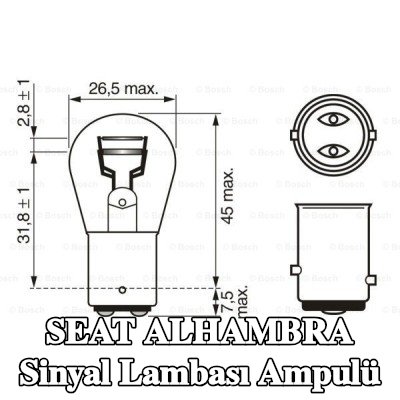 BOSCH Sinyal lambası ampulü P21/5W, 12V — 2002 SEAT Alhambra