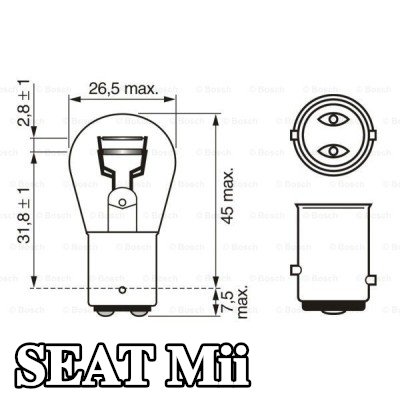 BOSCH لمبة مؤشر P21/5W, 12V — SEAT Mii