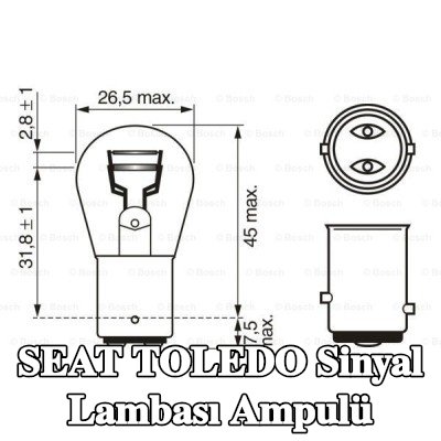 BOSCH Sinyal lambası ampulü P21/5W, 12V — SEAT Toledo