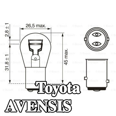 BOSCH لمبة مؤشر P21/5W, 12V — 2002 Toyota Avensis