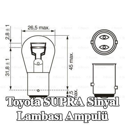BOSCH Sinyal lambası ampulü P21/5W, 12V — 1990 Toyota Supra