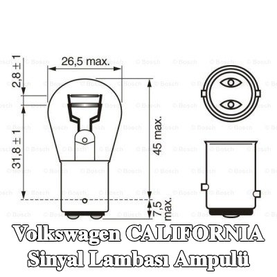 BOSCH Sinyal lambası ampulü P21/5W, 12V — 2002 Volkswagen California