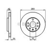 BOSCH القطر الخارجي لقرص المكابح: 280mm, مُهوى, مطلي — Opel Combo (6)