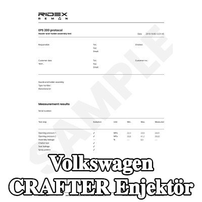 RIDEX REMAN Enjektör Common Rail (CR), conta halkası ile — 2012 Volkswagen Crafter