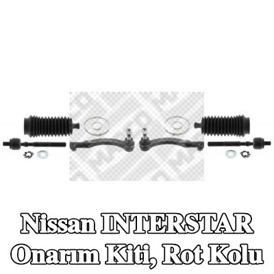 MAPCO Onarım Kiti, bağlantı çubuğu Ön Aks Sol, Ön Aks Sağ, aks mafsalı ile birlikte, kelepçeli, direksiyon körüğü — Nissan Interstar