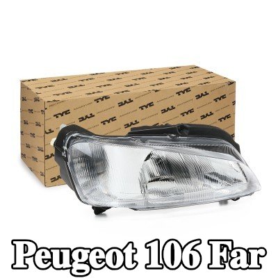 TYC Far Sağ, H4, ampul tutuculu, elektrik motoru olmadan — Peugeot 106
