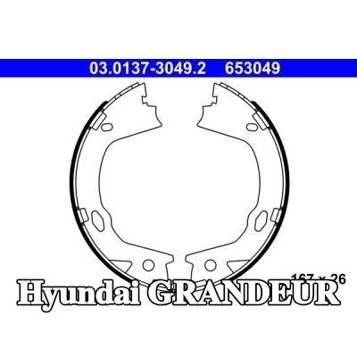 ATE فرامل اليد الخلفية بدون ذراع — Hyundai Grandeur