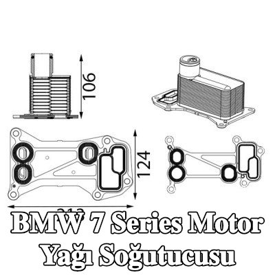 MAHLE Conta/sızdırmazlık elemanları ile motor yağı soğutucusu — 2012 BMW 7 Series