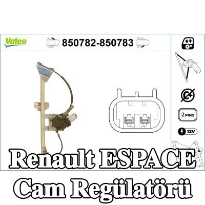 VALEO Sol ön cam regülatörü, Elektrikli, elektrik motorlu — 2001 Renault Espace