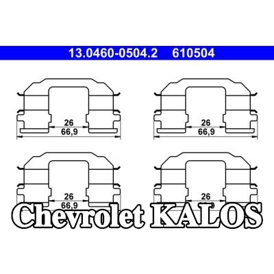 ATE طقم تركيب وسادات الفرامل — 2003 Chevrolet Kalos
