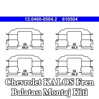 ATE Fren balatası montaj kiti — 2003 Chevrolet Kalos