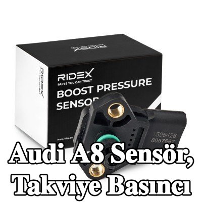 RIDEX Sensör, entegre hava sıcaklığı sensörlü şarj basıncı, conta halkası ile — 2003 Audi A8