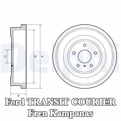 DELPHI Fren kampanas 304mm — Ford Transit Courier