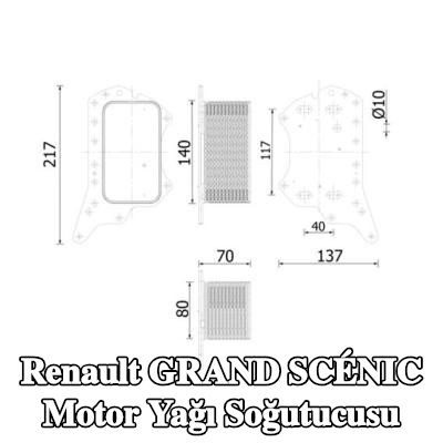 MAHLE Conta/sızdırmazlık elemanları ile motor yağı soğutucusu — Renault Grand Scénic
