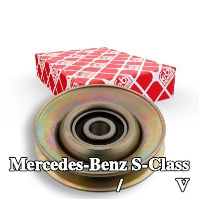 FEBI BILSTEIN بكرة الانحراف/التوجيه, V-ribbed belt Outer Diameter: 97mm — 1990 Mercedes-Benz S-Class