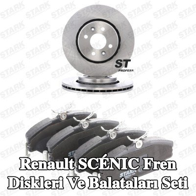 STARK Fren diskleri ve balataları seti Ön Aks, içten havalandırmalı — 1999 Renault Scénic