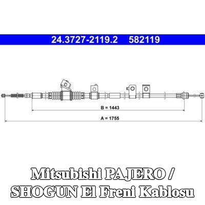 ATE El freni kablosu 1755mm — Mitsubishi Pajero / Shogun