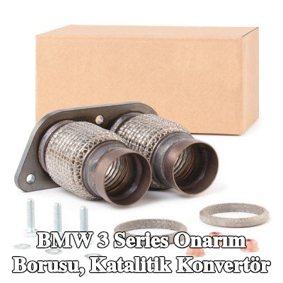 HJS Onarım borusu, katalitik konvertör Ön, flanş ile, montaj parçaları ile — 2012 BMW 3 Series