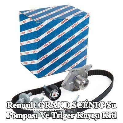 BOSCH Su pompası ve triger kayışı kiti Diş Sayısı: 123, Width: 27mm — 2004 Renault Grand Scénic