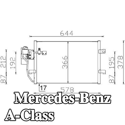 MAHLE مكثف تكييف الهواء مع مجفف, مع حلقة مانعة للتسرب, مع مسامير تثبيت — 2002 Mercedes-Benz A-Class