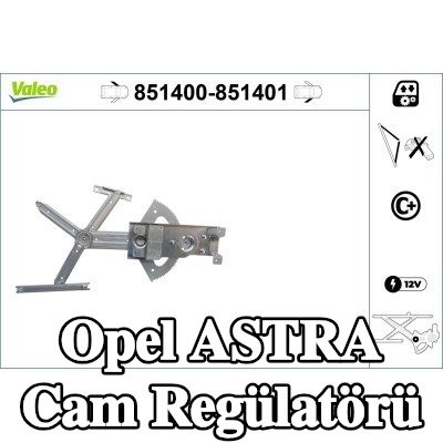 VALEO Sol ön cam regülatörü, Elektrikli, elektrik motoru olmadan — 2012 Opel Astra