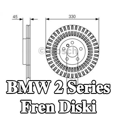 BOSCH Fren diski Dış Çap: 330mm, Havalandırmalı, içten havalandırmalı, Kaplamalı — BMW 2 Series