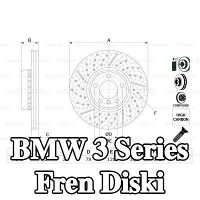 BOSCH Fren diski Dış Çap: 340mm, Havalandırmalı, oluklu/delikli, iki parçalı fren diski, Kaplamalı, cıvata/vida ile — BMW 3 Series