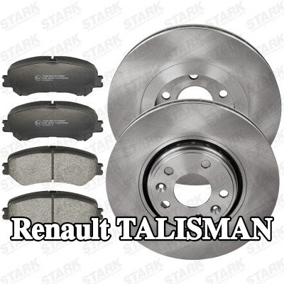 STARK مجموعة أقراص الفرامل والوسادات للمحور الأمامي, مُهوى — 2016 Renault Talisman