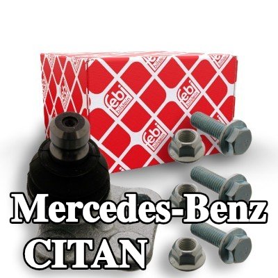 FEBI BILSTEIN مفصل كروي للمحور الأمامي الأيسر, السفلي, مع صواميل, مع مسامير/براغي — 2012 Mercedes-Benz Citan