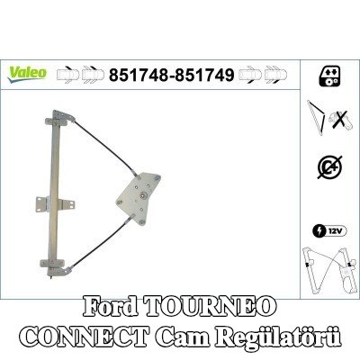 VALEO Sol ön cam regülatörü, Elektrikli, elektrik motoru olmadan — 2012 Ford Tourneo Connect