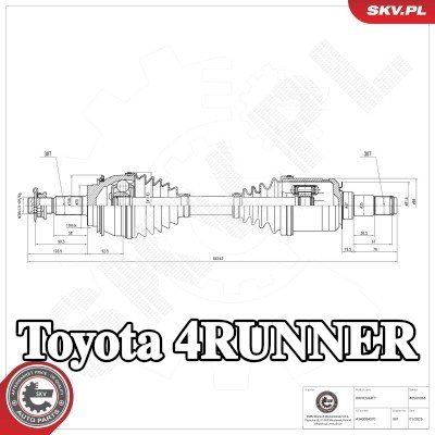 ESEN SKV عمود الإدارة 647mm — 2003 Toyota 4runner