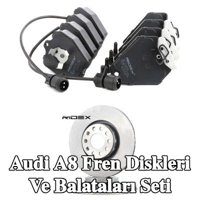 RIDEX Fren diskleri ve balataları seti Ön Aks, Dıştan Havalandırmalı — 2002 Audi A8