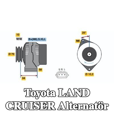 BOSCH Alternatör 70A — 1997 Toyota Land Cruiser