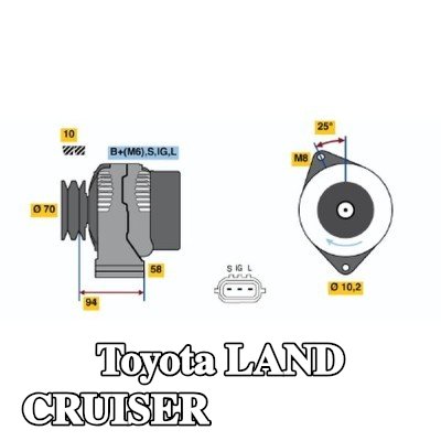 BOSCH مولد التيار المتردد 70A — 1998 Toyota Land Cruiser