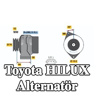 BOSCH Alternatör 70A — 1997 Toyota Hilux